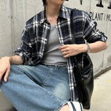 LMNロエオーバーサイズフィットタータンチェッカードシャツ(3 colors)