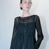 Glittering sheer knit black