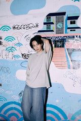 コラボレーション ビンテージ加工プリントTシャツ | カルマ × 2PLAN - BEIGE