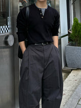 Ranne stripe pintuck curved pants