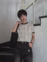 G-Bee pattern リンガー半袖Tシャツ