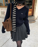 [ORIGINAL] Heron Check Pleated Skirt