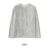 Tony snap stripe fur knitwear