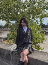 Wappen Cable V-Neck Cardigan