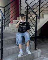 Daily Dirty Washing Collar Short-Sleeved T-shirt