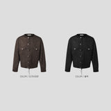 Node Collar Suede Jacket