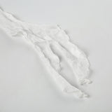 off-shoulder lace strap long-sleeve t-shirt