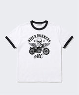 Essential Standard Short-Sleeve Ringer T-Shirt Motorcycle White