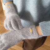 Somv Gold Pendant Angora Finger Gloves