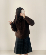 ハニコージーハイネックボタンカーディガン