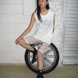 Mesh Netted Sleeveless white