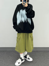 diagonal cargo bermuda pants