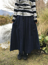 Luv Pintuck Banding Denim Skirt (2c)