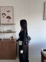 Sophia Vintage Eyelet Lace-up Shoulder Bag 