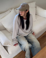 スローンフィンガーホールカラー長袖Tシャツ
