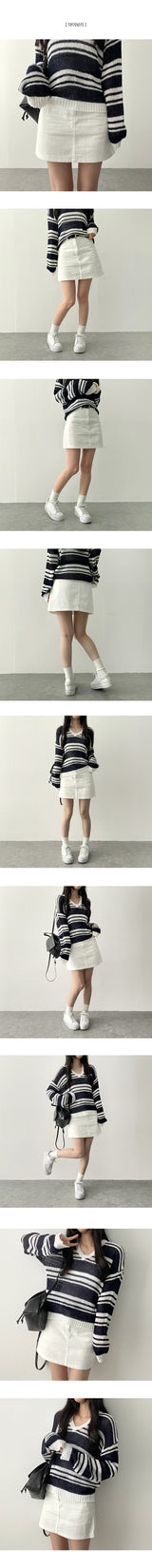 Loader cotton A-line miniskirt + belt set