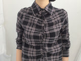 ruffle frill checkered short shirt