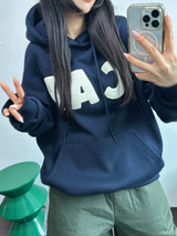 フリース🔥ハットプリンティングレタリングタトゥーパッチビッグフーディー 💙🩶🤎3COLOR