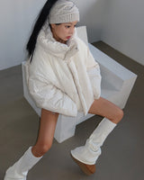 Robs High-Neck Hooded Short Padded Jacket