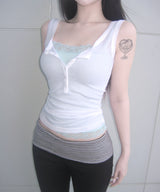 misty layered henley top (5colors)