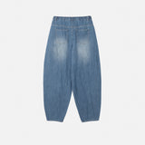 フェイクリネンバルーンデニムパンツ (3 Colors)