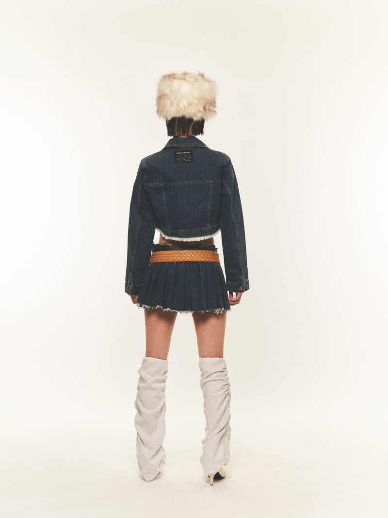 CROP DENIM JACKET (FOR UNISEX)