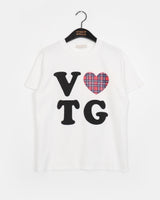 ブツヴィンテージハートチェックパッチショートスリーブTシャツ