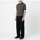 Stripe Crop Half Knit Black