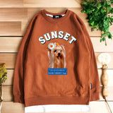 600D-026 SUNSET DOG LAYERED SWEAT SHIRTS