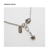 Drop star point chain necklace