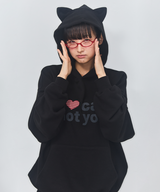 アイラブキャットノットユーキャットイヤーフーディー
