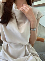 De Mer Drape Shirred Long Dress / 2 colors