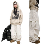 Wide Wool Pleated Cargo Pants