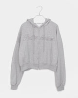 Arring Two Way Lettering Pocket Long Sleeve Hooded Zip-Up