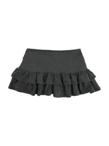 Ribbon shirring knit skirt / gray