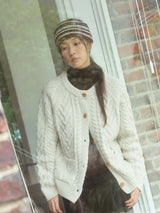 Stripe knit Hairband - Brown
