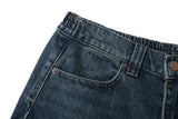 Curved Line Out Slab Denim Pants (Dark Blue)
