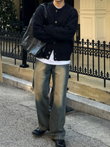 Brush wool cardigan