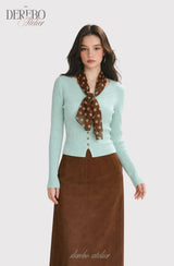 mint dot scarf cardigan