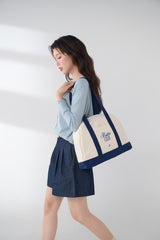 Butter Club BISCOTI Canvas Tote Bag Zipper 14 Inch Laptop Multi Colours