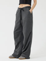 Chin Non-Obi Low-Rise Pants, Charcoal