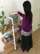 Honil Flower Shirring Banding Long Skirt
