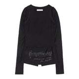 3-Way Button Layered Long Sleeve (Black) F25QB079