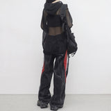 (Unisex) Baren シースルーフーディドTシャツ