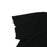 ダメージカッティングTシャツ (ブラック)