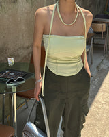 muffler strap set shirring tube top