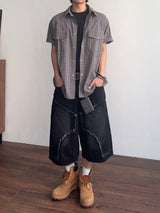 Plaid Western Check Half Shirt (2color) (No.967)