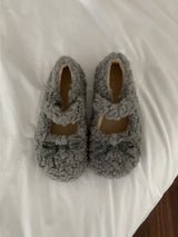 Fluffy Roomy Cozy Fleece Mary Jane Flats