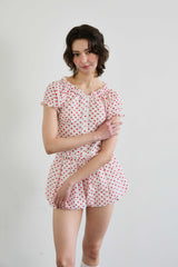 MINI HEART TWO WAY BLOUSE / WHITE