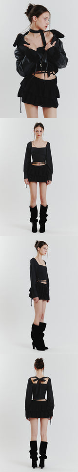 ANGELA KNIT SKIRT black